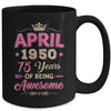 April 1950 75 Years Of Being Awesome Retro 75th Birthday Mug | teecentury