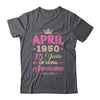 April 1950 75 Years Of Being Awesome Retro 75th Birthday Shirt & Tank Top | teecentury