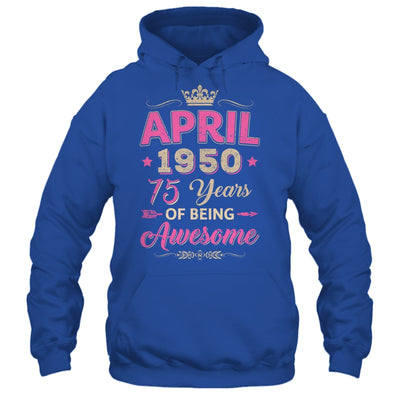April 1950 75 Years Of Being Awesome Retro 75th Birthday Shirt & Tank Top | teecentury