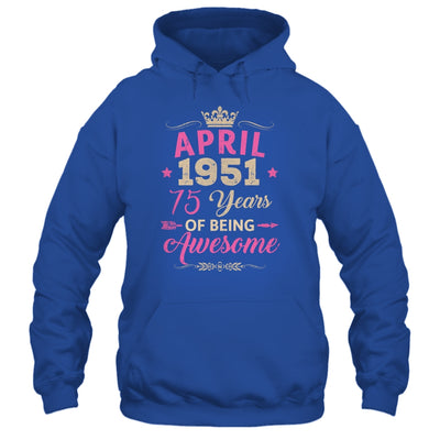 April 1951 75 Years Of Being Awesome Retro 75th Birthday Shirt & Tank Top | teecentury