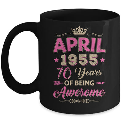 April 1955 70 Years Of Being Awesome Retro 70th Birthday Mug | teecentury