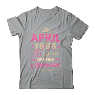 April 1955 70 Years Of Being Awesome Retro 70th Birthday Shirt & Tank Top | teecentury