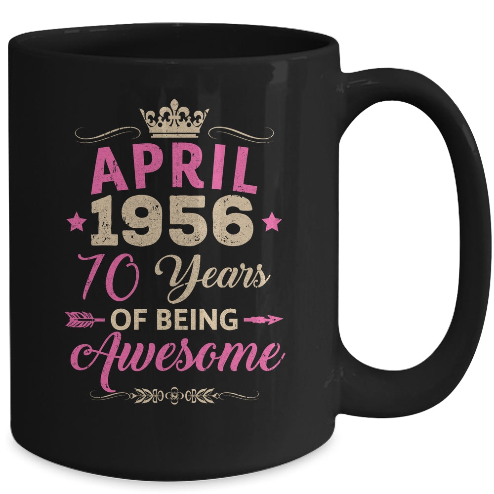 April 1956 70 Years Of Being Awesome Retro 70th Birthday Mug | teecentury