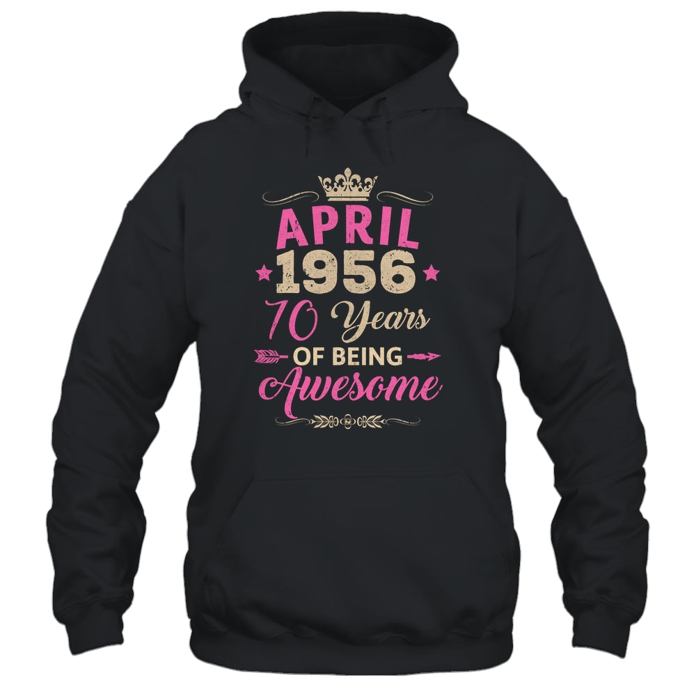 April 1956 70 Years Of Being Awesome Retro 70th Birthday Shirt & Tank Top | teecentury