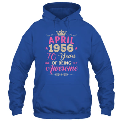 April 1956 70 Years Of Being Awesome Retro 70th Birthday Shirt & Tank Top | teecentury