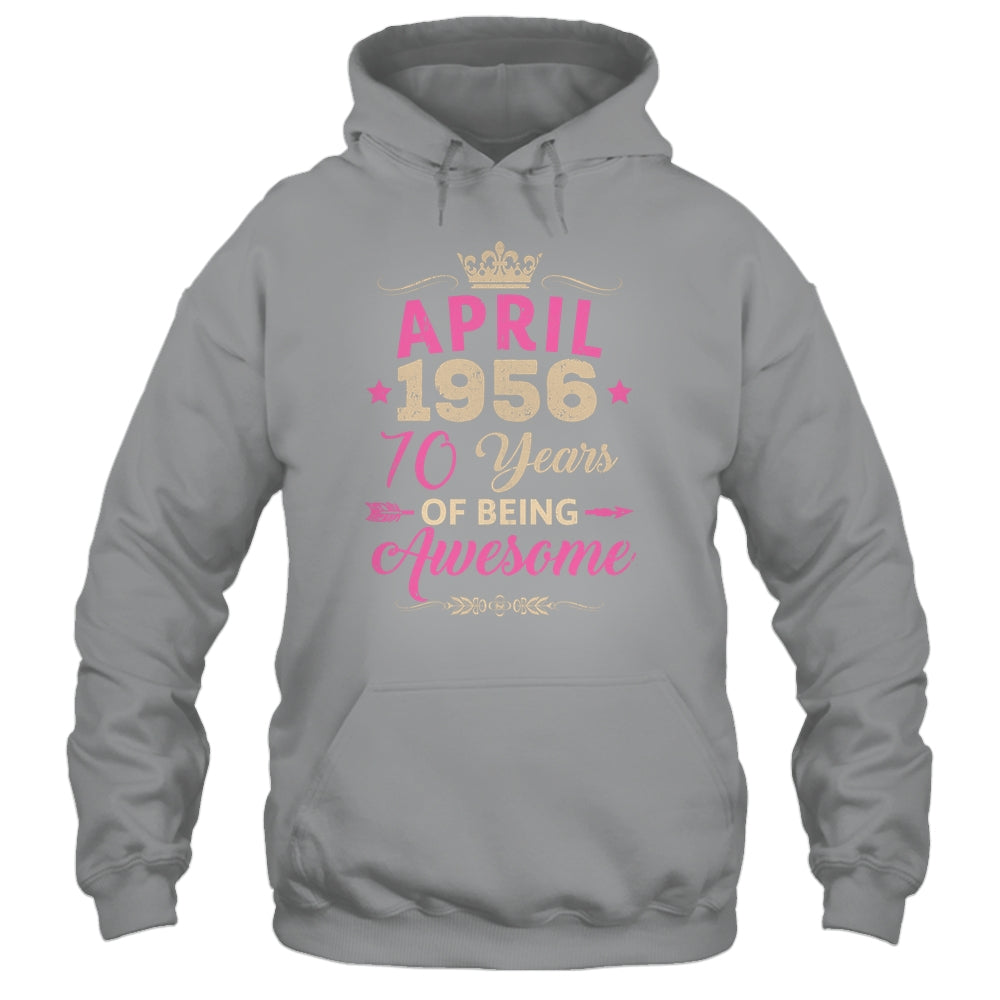 April 1956 70 Years Of Being Awesome Retro 70th Birthday Shirt & Tank Top | teecentury