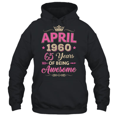April 1960 65 Years Of Being Awesome Retro 65th Birthday Shirt & Tank Top | teecentury