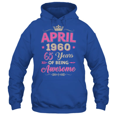 April 1960 65 Years Of Being Awesome Retro 65th Birthday Shirt & Tank Top | teecentury