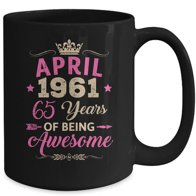 April 1961 65 Years Of Being Awesome Retro 65th Birthday Mug | teecentury