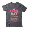 April 1970 55 Years Of Being Awesome Retro 55th Birthday Shirt & Tank Top | teecentury