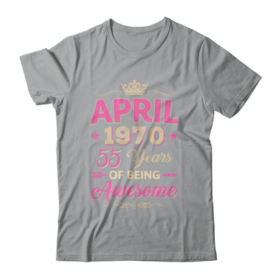 April 1970 55 Years Of Being Awesome Retro 55th Birthday Shirt & Tank Top | teecentury