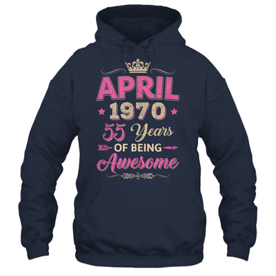 April 1970 55 Years Of Being Awesome Retro 55th Birthday Shirt & Tank Top | teecentury