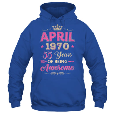 April 1970 55 Years Of Being Awesome Retro 55th Birthday Shirt & Tank Top | teecentury