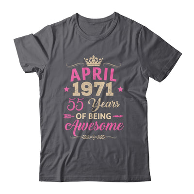 April 1971 55 Years Of Being Awesome Retro 55th Birthday Shirt & Tank Top | teecentury