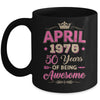 April 1975 50 Years Of Being Awesome Retro 50th Birthday Mug | teecentury