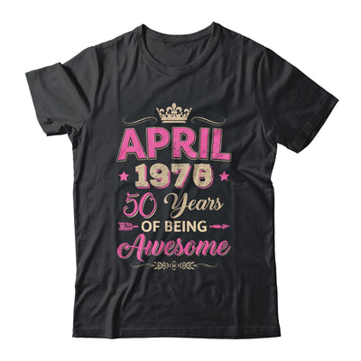 April 1975 50 Years Of Being Awesome Retro 50th Birthday Shirt & Tank Top | teecentury
