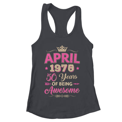 April 1975 50 Years Of Being Awesome Retro 50th Birthday Shirt & Tank Top | teecentury