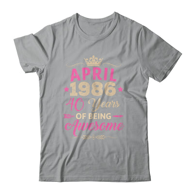 April 1986 40 Years Of Being Awesome Retro 40th Birthday Shirt & Tank Top | teecentury