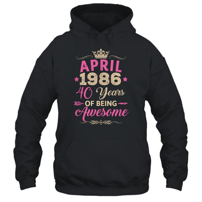 April 1986 40 Years Of Being Awesome Retro 40th Birthday Shirt & Tank Top | teecentury