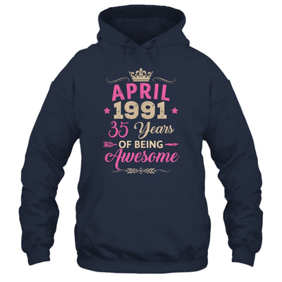 April 1991 35 Years Of Being Awesome Retro 35th Birthday Shirt & Tank Top | teecentury