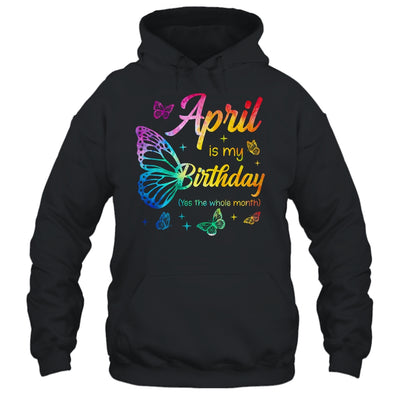 April Birthday For Women Girls Butterfly Tie Dye Theme Shirt & Tank Top | teecentury