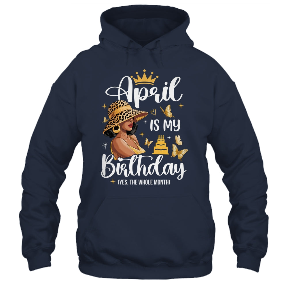 April Is My Birthday African American Woman Birthday Queen Shirt & Tank Top | teecentury