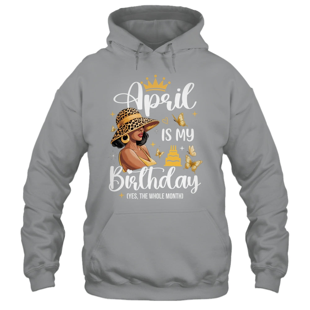April Is My Birthday African American Woman Birthday Queen Shirt & Tank Top | teecentury