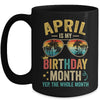 April Is My Birthday Retro Sunglasses Funny Birthday Mug | teecentury