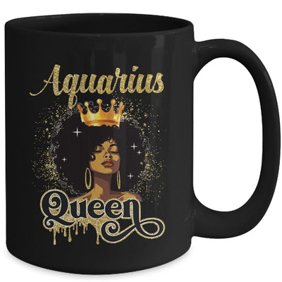 Aquarius Queen Birthday Afro Girls Black Zodiac Birthday Mug | teecentury