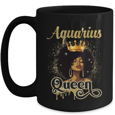 Aquarius Queen Birthday Afro Girls Black Zodiac Birthday Mug | teecentury