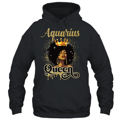 Aquarius Queen Birthday Afro Girls Black Zodiac Birthday Shirt & Tank Top | teecentury