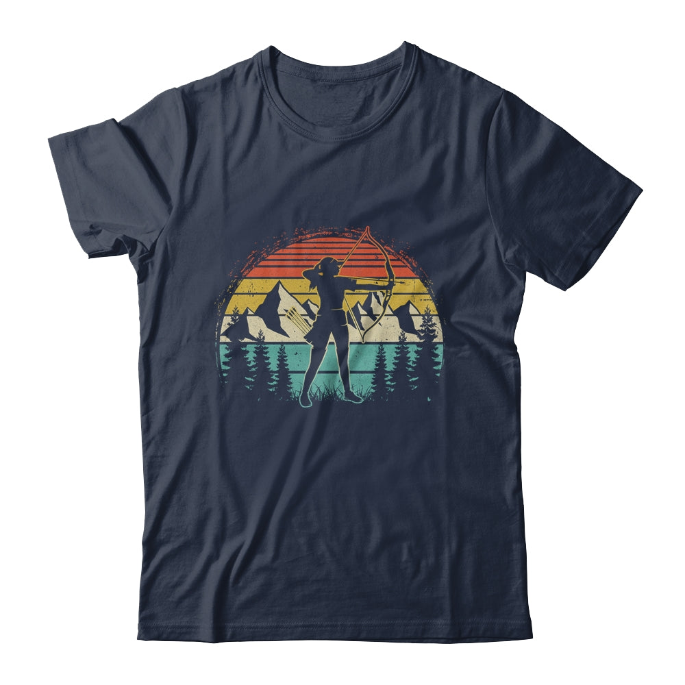 Archery Girl Women Archer Bow Vintage Retro Sunset Design Shirt & Tank Top | teecentury