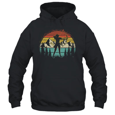 Archery Girl Women Archer Bow Vintage Retro Sunset Design Shirt & Tank Top | teecentury