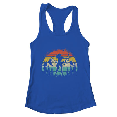 Archery Girl Women Archer Bow Vintage Retro Sunset Design Shirt & Tank Top | teecentury