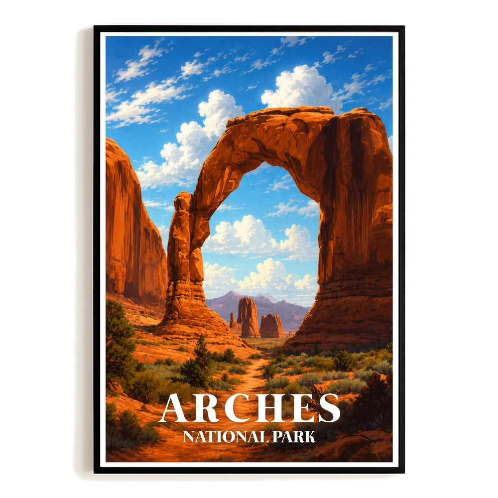 Arches National Park Travel Poster Utah Landscape Wall Art Decor Vintage Style Print Painting Picture For Home Living Room Office Bedroom Kitchen Decor Unframed | teecentury