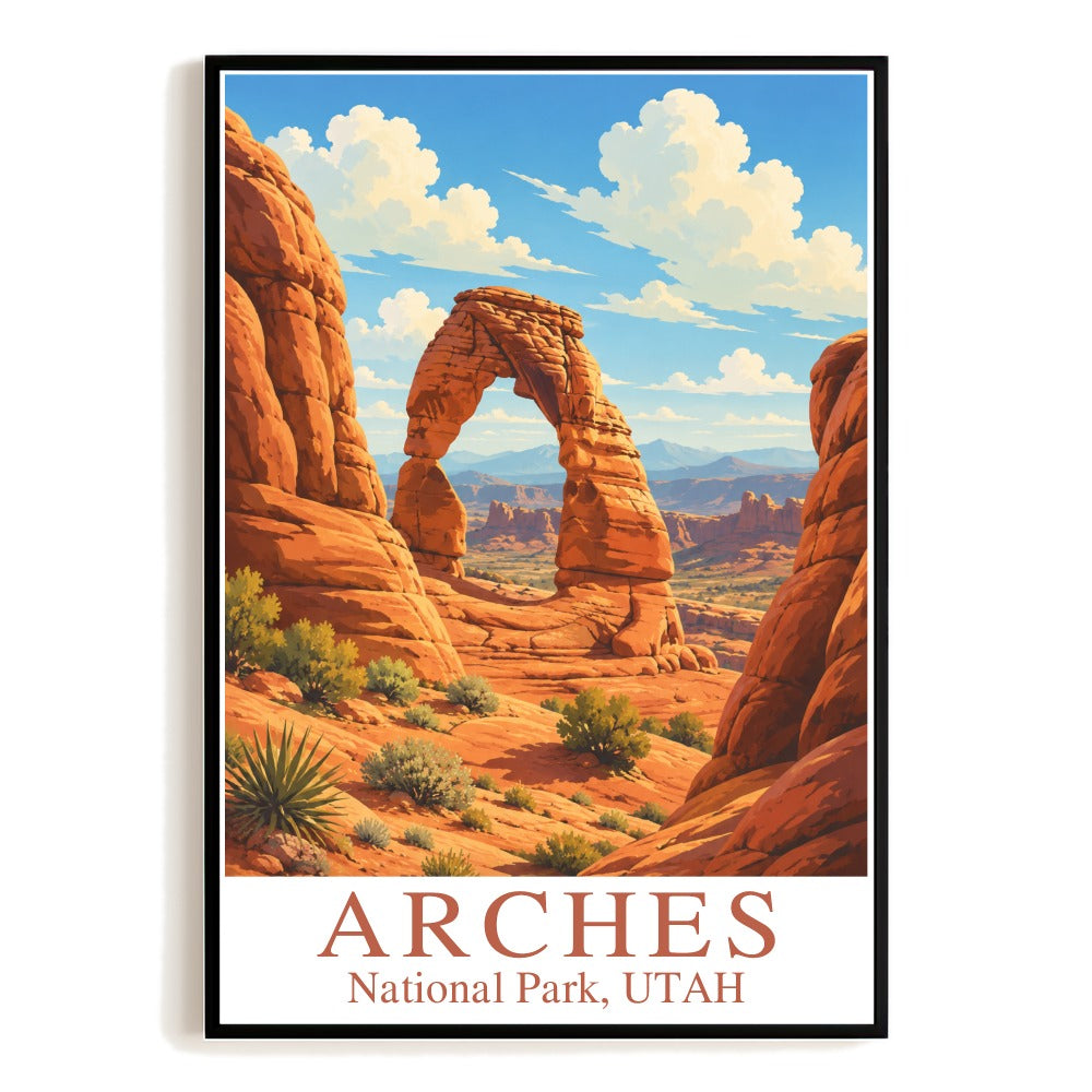 Arches National Park Utah Gifts Travel Poster Souvenir Vintage Wall Art Decor Landscape Print Painting Picture For Home Living Room Office Bedroom Decor Unframed | teecentury