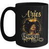 Aries Queen Birthday Afro Girls Black Zodiac Birthday Mug | teecentury