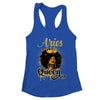 Aries Queen Birthday Afro Girls Black Zodiac Birthday Shirt & Tank Top | teecentury