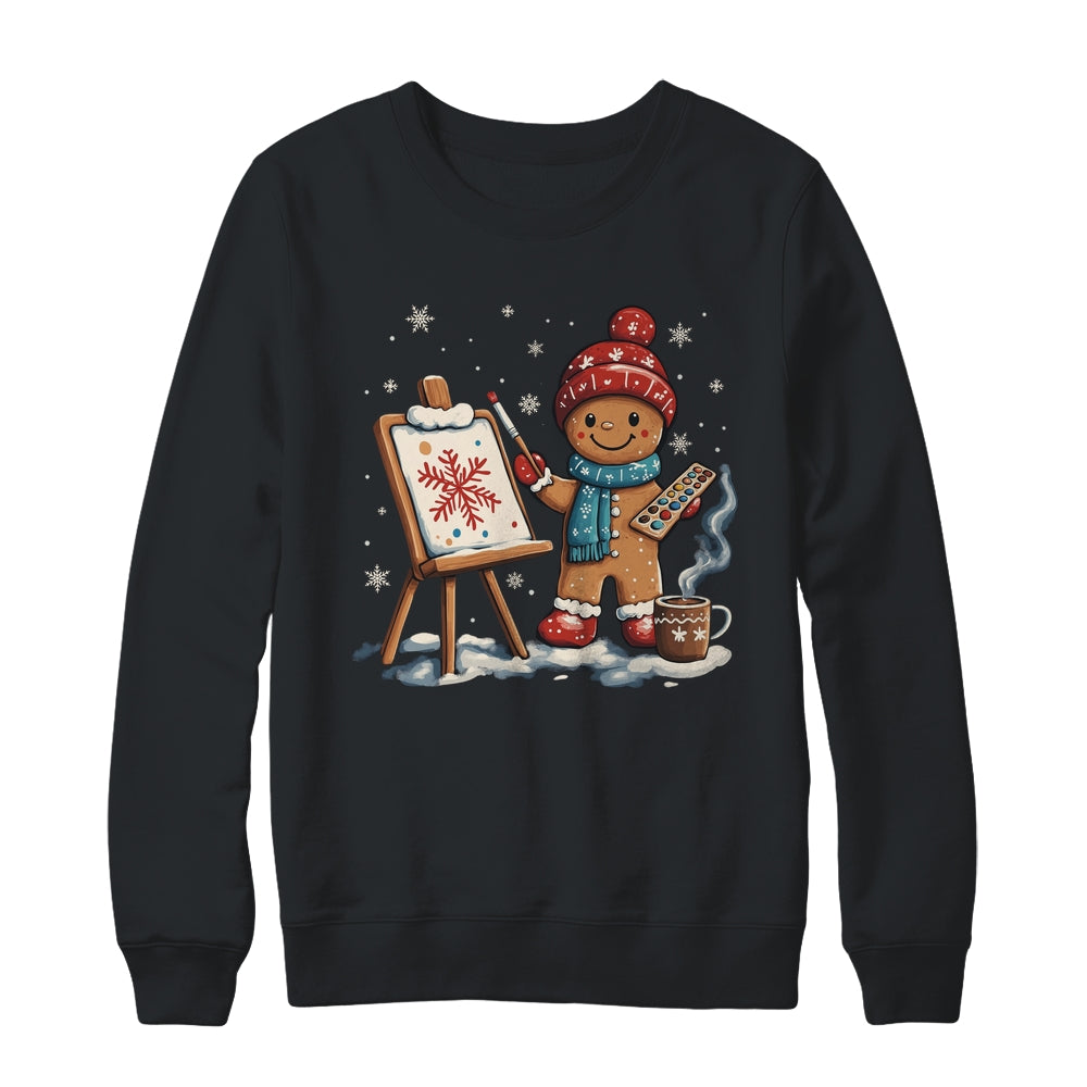 Artist Gingerbread Painter Art Teacher Student Christmas Shirt & Sweatshirt | teecentury