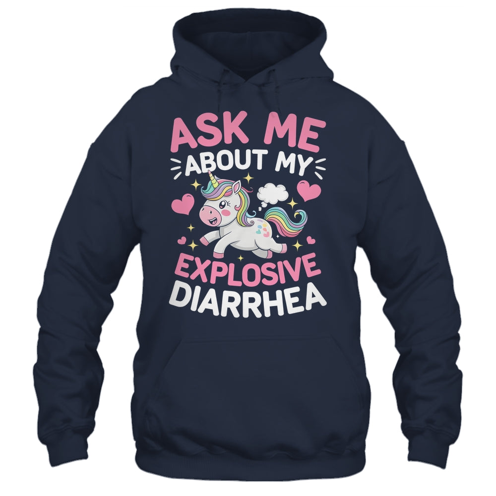 Ask Me About My Explosive Diarrhea Funny Poop Meme Unicorn Shirt & Tank Top | teecentury
