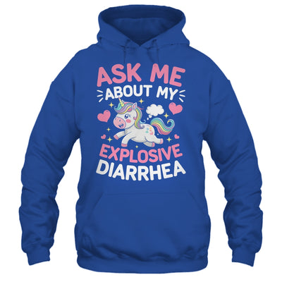 Ask Me About My Explosive Diarrhea Funny Poop Meme Unicorn Shirt & Tank Top | teecentury