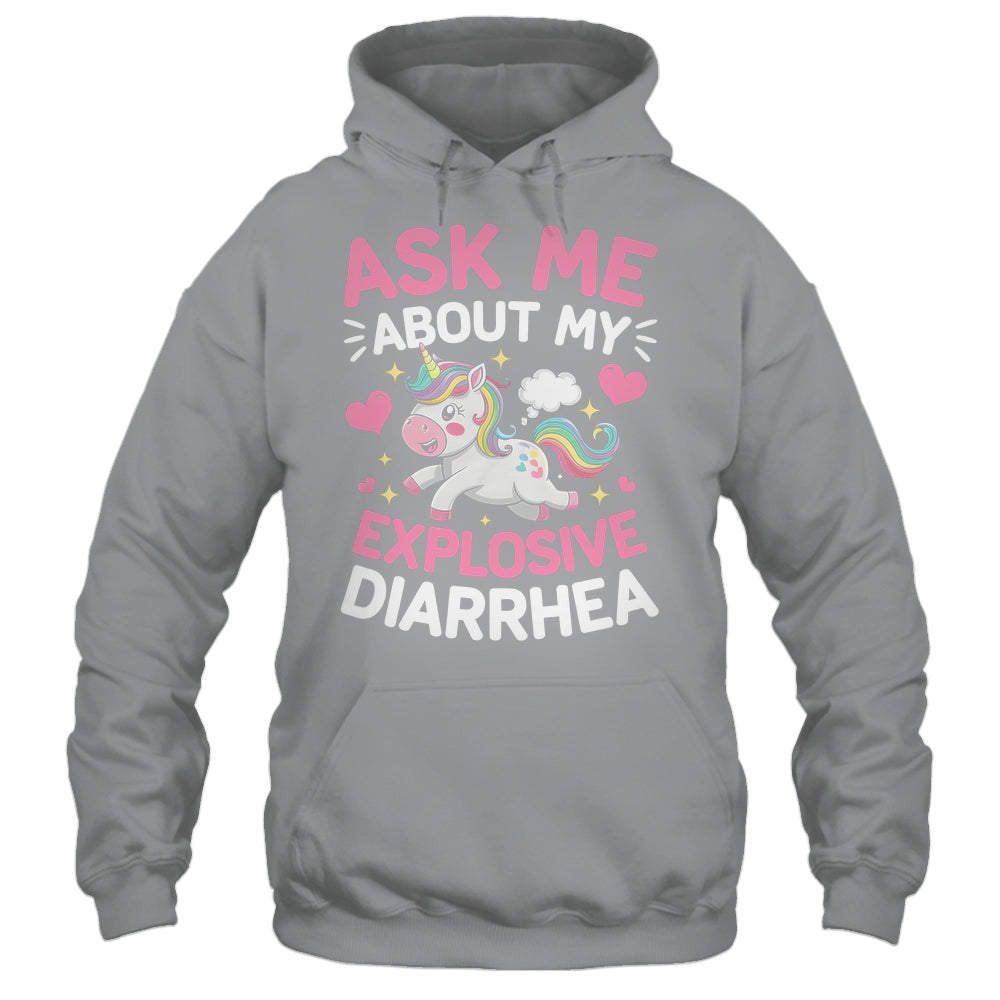 Ask Me About My Explosive Diarrhea Funny Poop Meme Unicorn Shirt & Tank Top | teecentury