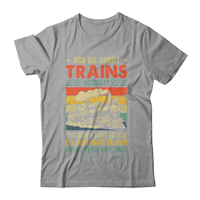 Ask Me About Trains Art For Men Women Funny Railroad Retro Shirt & Hoodie | teecentury