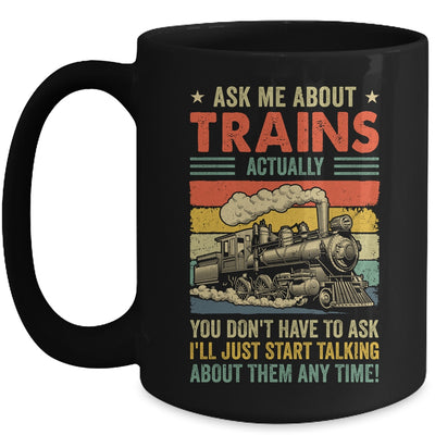 Ask Me About Trains Art For Men Women Funny Railroad Retro Mug | teecentury