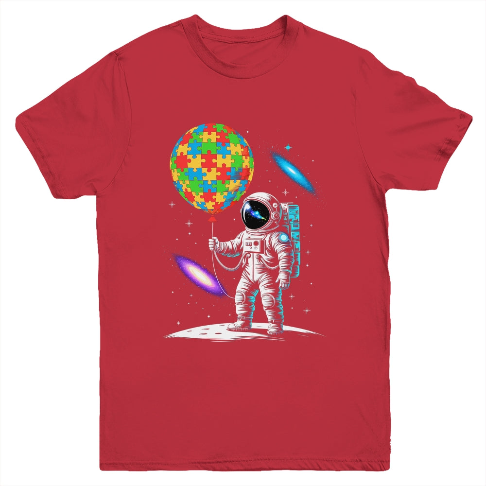 Astronaut Balloon Autism Awareness Space Autistic Kids Boys Youth Shirt | teecentury