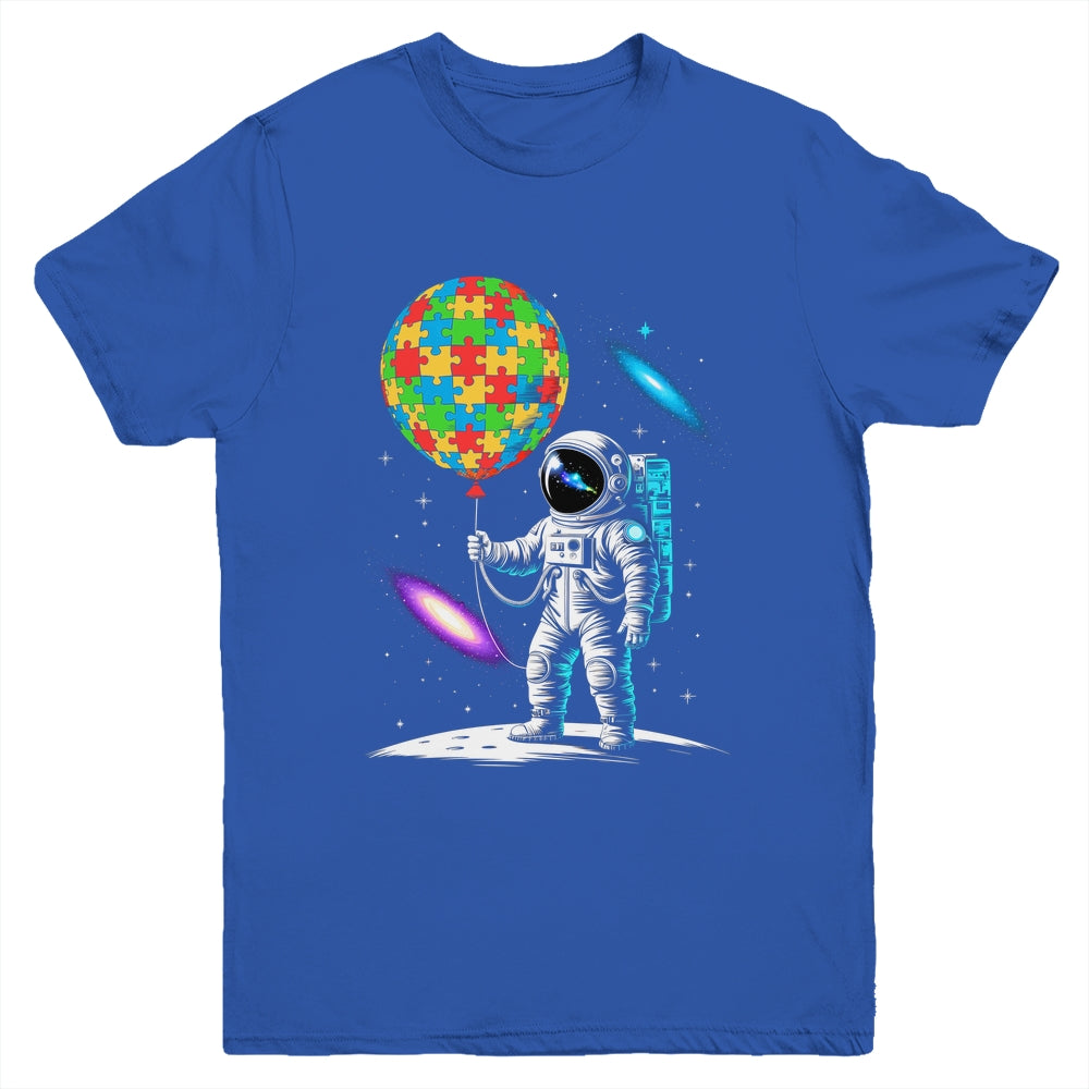 Astronaut Balloon Autism Awareness Space Autistic Kids Boys Youth Shirt | teecentury