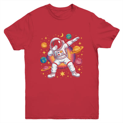 Astronaut Dabbing In Space Cosmic Galaxy Adventure Boy Girls Youth Shirt | teecentury