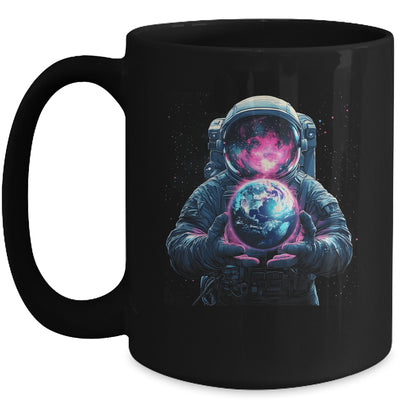 Astronaut Holding Planet Outer Space Galaxy Universe Science Mug | teecentury