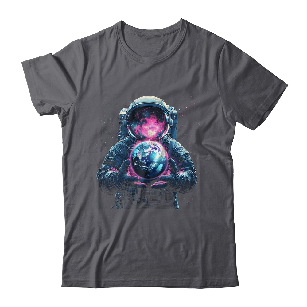 Astronaut Holding Planet Outer Space Galaxy Universe Science Shirt & Hoodie | teecentury