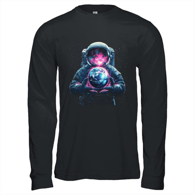 Astronaut Holding Planet Outer Space Galaxy Universe Science Shirt & Hoodie | teecentury